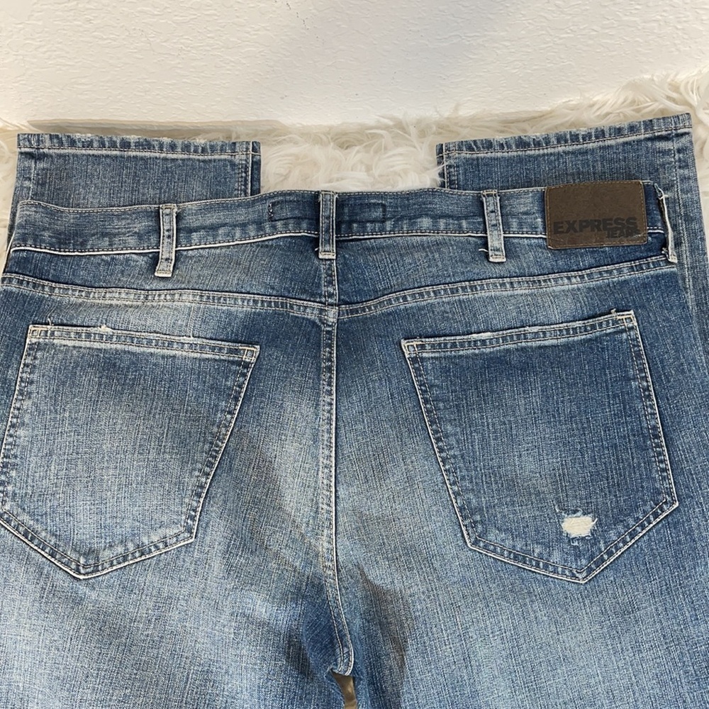 Express Rocco Slim Fit Skinny Leg Distressed Jeans - Picture 9 of 12